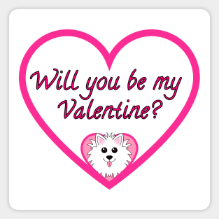 Will you be my Valentine? Pink Heart Magnet
